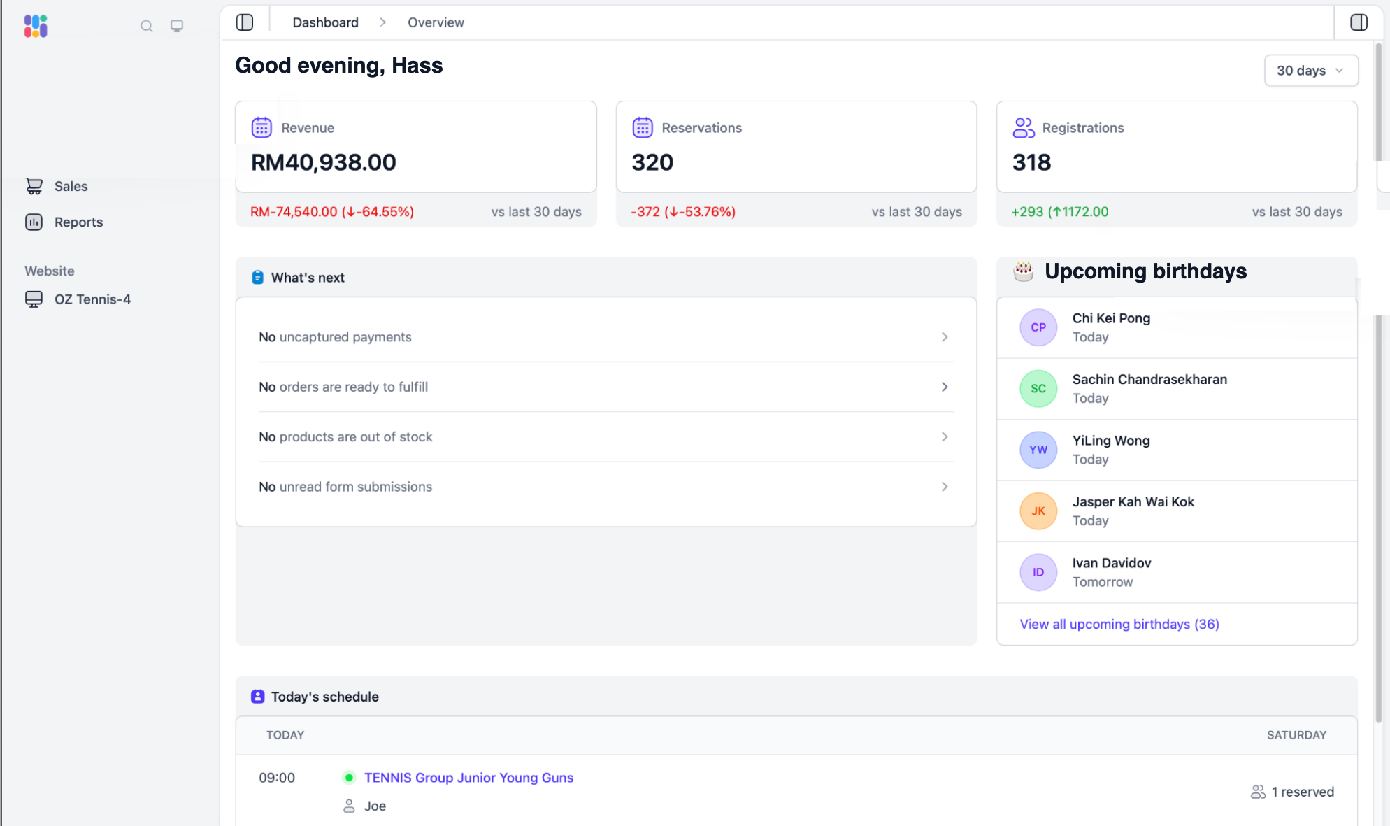 Timetable dashboard